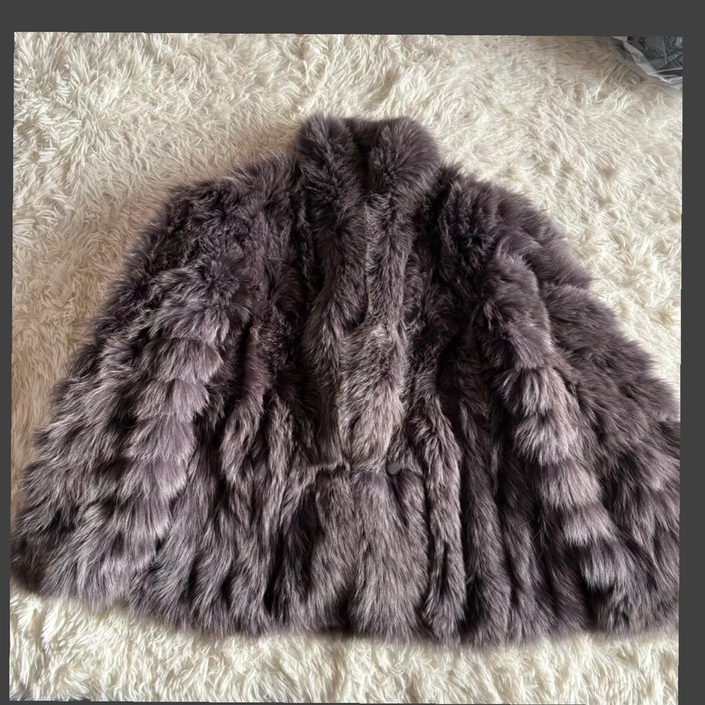 Saga Fox Luxurious Mink Fur Coat in Rich Gray